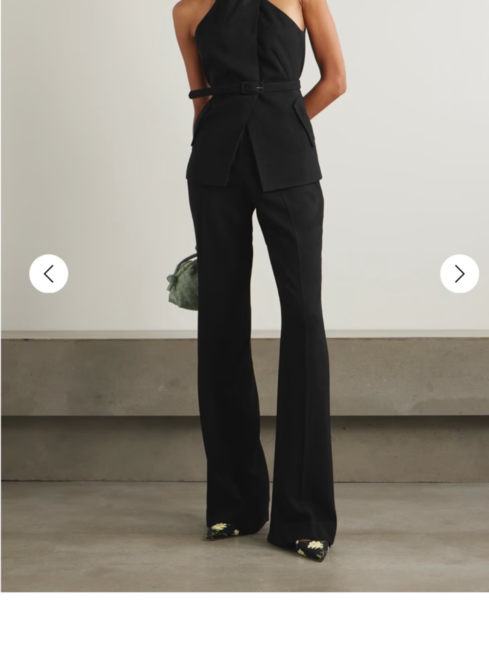 SALONI Flute-B Black Crepe Straight- leg Pants